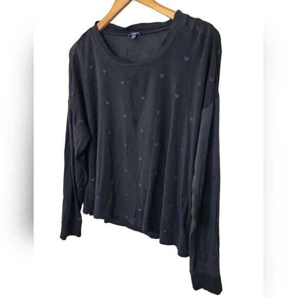 Splendid Embroidered hearts modal long sleeve top Medium - Picture 10 of 12